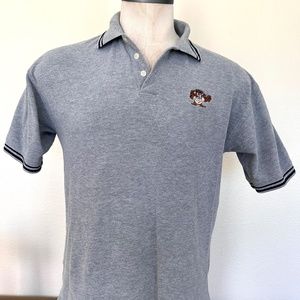 Tazmanian Devil Gray Polo Mens Shirt - Size Medium - Warner Bros